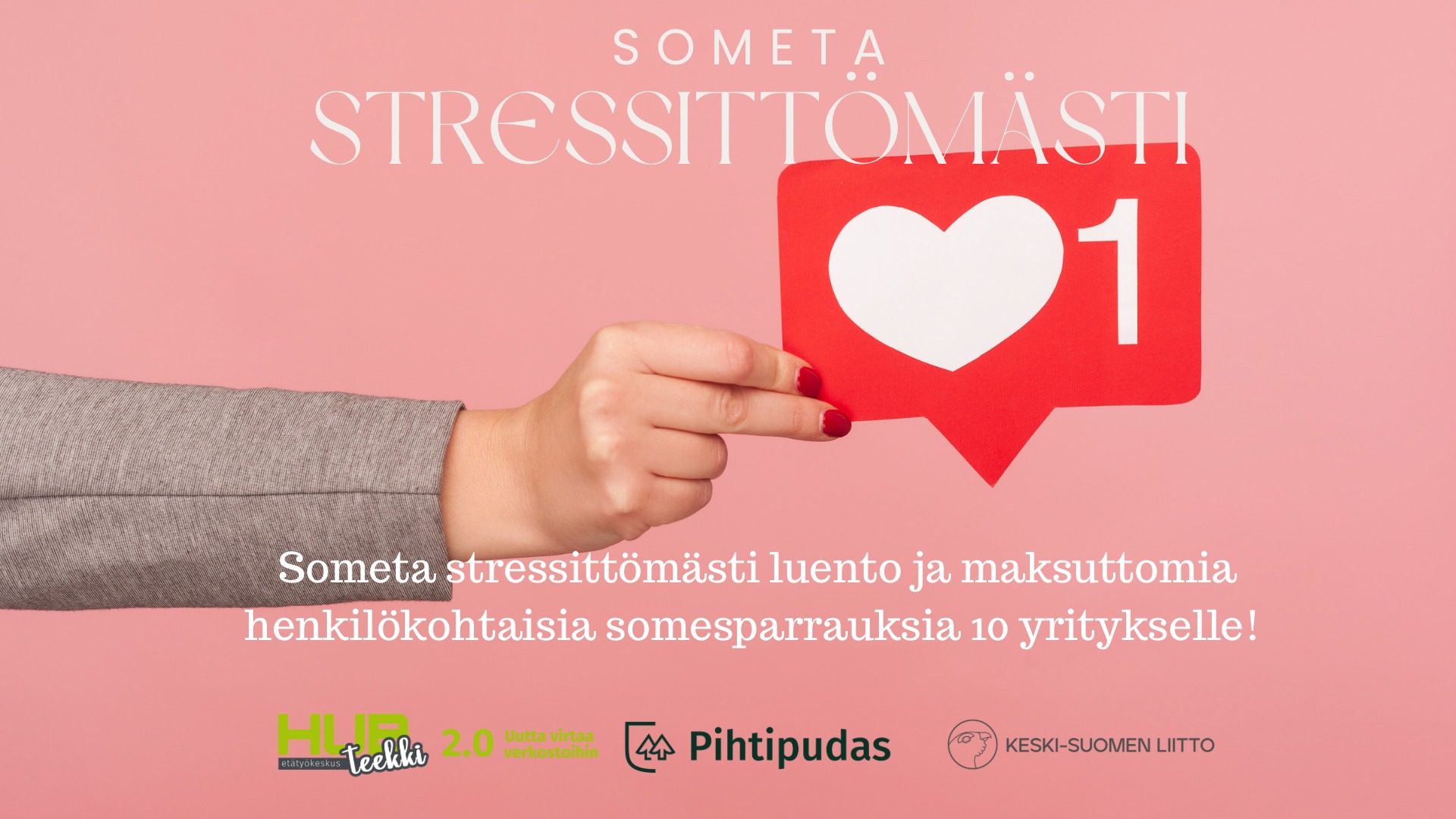 Mainos, jonka sisältö tekstissä. Lisäksi Hubteekin, Pihtiputaan ja Keski-Suomen liiton logot.